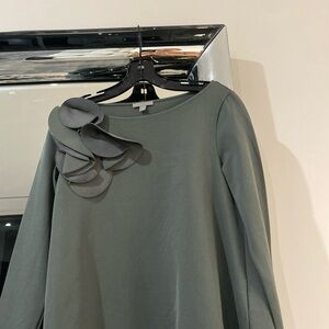 COS Sage Green Crew Neck Long Sleeve Top